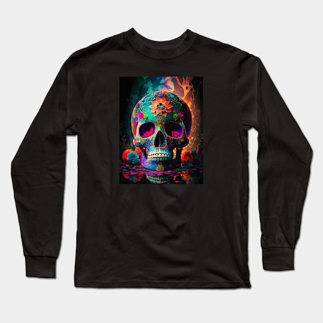 Día de los Muertos Long Sleeve T-Shirt by CreativePhil